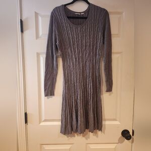 Cato stretchy gray long sleeve sweater dress XL